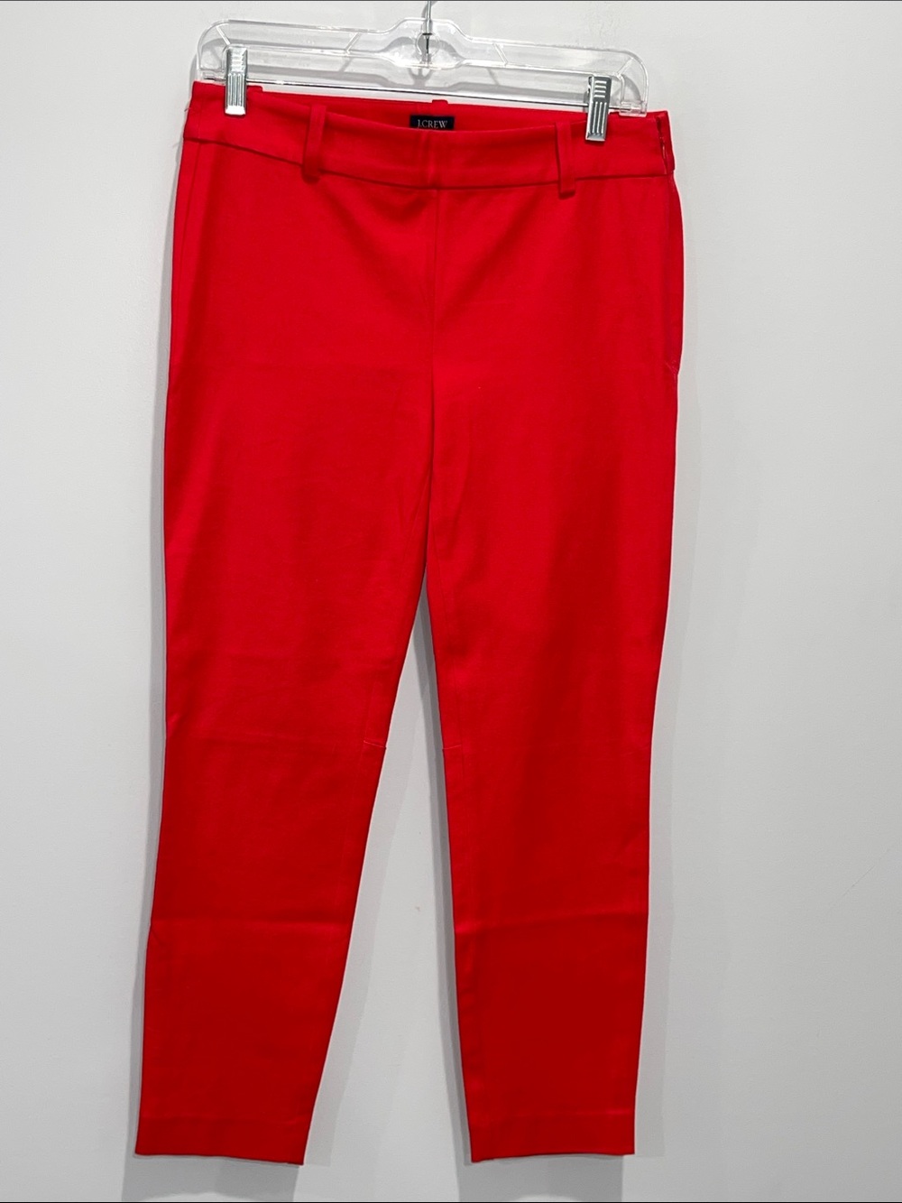 J. Crew Wannie Bright Red Cropped Tailored stretch Pants size 4 NEW